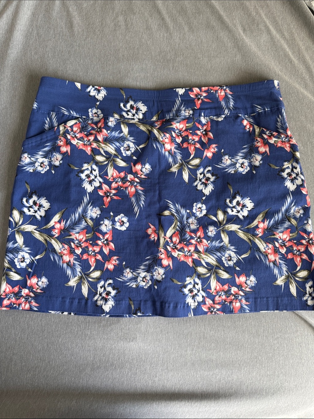 Mario Serrani Blue Floral Skirt
